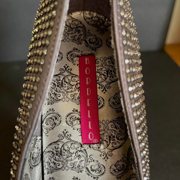 Bordello Teeze Rhinestone Platforms Pewter Size 8 - Picture 10 of 14